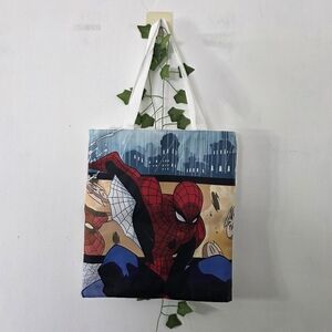 Spiderman Graphic Zipper Top Tote Bag